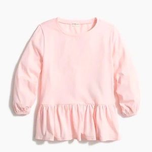 J. Crew Crewcuts Peplum Girls Long Sleeve Pink Top